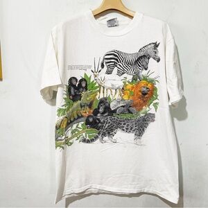 Vintage 1987 Harlequin Dolphin T Shirt Zoo San Diego Size L